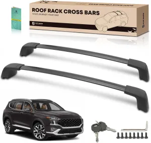 YHTAUTO Car Roof Rack Cross Bar Compatible with Hyundai Santa Fe Accessories 2019-2023 w/Flush Rails, 165 Lbs Aluminum Alloy Cargo Bars for Rooftop Tent Kayak Bike Luggage Snowboard Ski Board Canoe