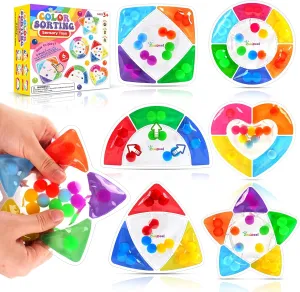 ZaxiDeel Color Sorting Sensory Toys for Toddler : Fine Motor Skill Games for Kids Quiet Fidgets Classroom, Montessori Toy Preschool Learning Activities Calming Travel Toys for Kids Ages 3 4 5 Autism
