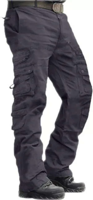 ZEFOTIM Mens Cargo Pants Solid Color Wide Leg Comfy Pant Military Loose Fit Trousers with Pockets
